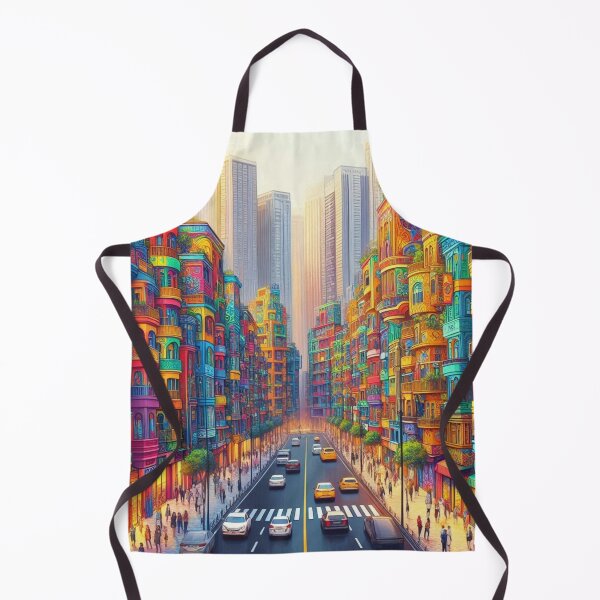 Item preview, colorful lifeful city filled with tall beautiful buildings designed and sold by mikaws.