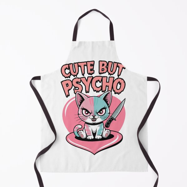 Item preview, Cute But Psycho Adorable Cat with Knife Design designed and sold by ObjCrea123.