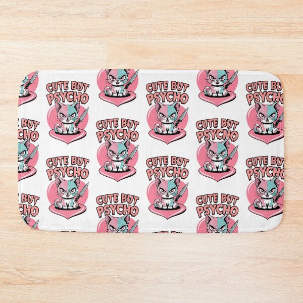 Item preview, Cute But Psycho Adorable Cat with Knife Design designed and sold by ObjCrea123.