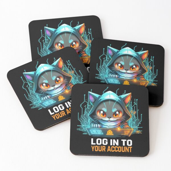 Item preview, Hacker cat with text ' log in on your account' designed and sold by Tomasz  Siennicki.