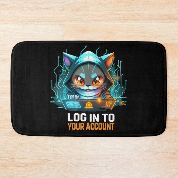 Item preview, Hacker cat with text ' log in on your account' designed and sold by Tomasz  Siennicki.