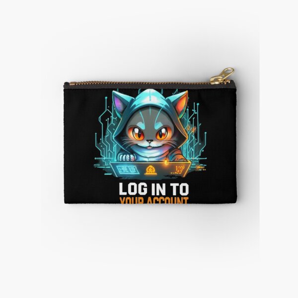 Item preview, Hacker cat with text ' log in on your account' designed and sold by Tomasz  Siennicki.