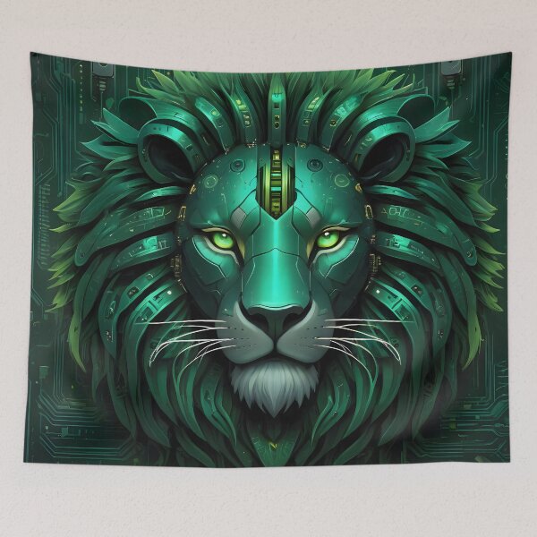 Item preview, Green Robot Lion designed and sold by IvernTree.