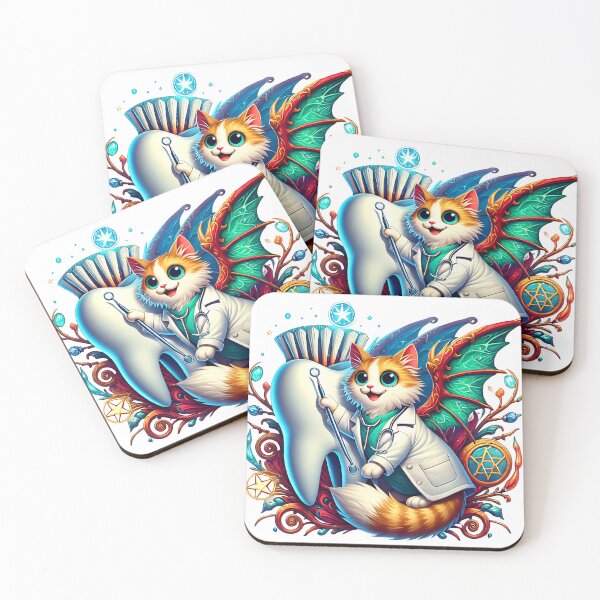 Item preview, Fantasy cat dentist with tooth designed and sold by NebulaLabs.