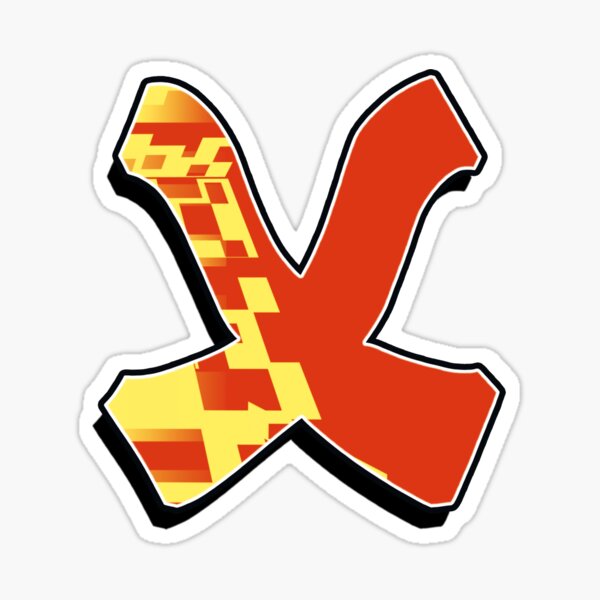 X - blocky Sticker