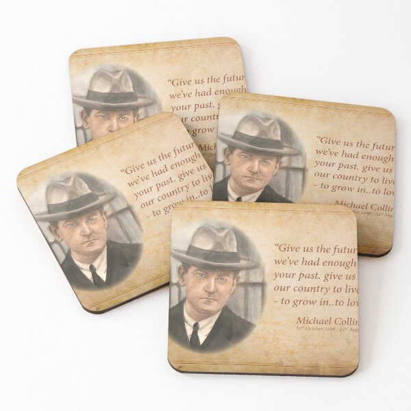 Item preview, Michael Collins Portrait Wall Art Parchment designed and sold by ConorKeeganArt.