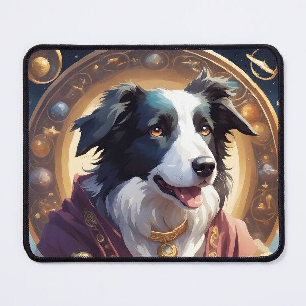 Item preview, Cosmic Border Collie Astrologer - Dog Art designed and sold by CrownedCanvas.