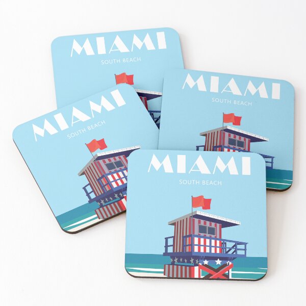 Item preview, Miami travel poster south beach  retro  designed and sold by Arctic frame studio.