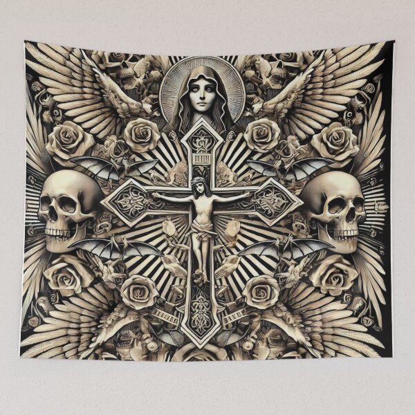 Item preview, Eternal Guardian: A Hypnotic Tattoo of Faith and Symbols designed and sold by Meta2Physical.