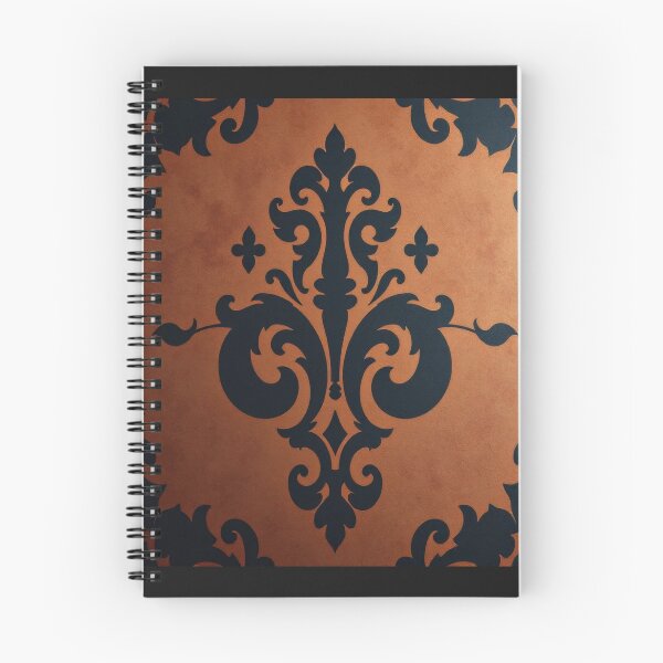 Item preview, Rust & Black Antiqued Damask designed and sold by DesignsByPrnces.