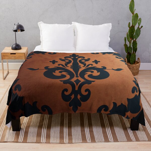 Item preview, Rust & Black Antiqued Damask designed and sold by DesignsByPrnces.