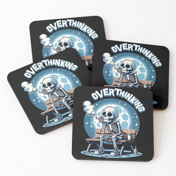 Item preview, Overthinking Skeleton - Sarcastic Dark Humor Gift  designed and sold by InkyGenies.