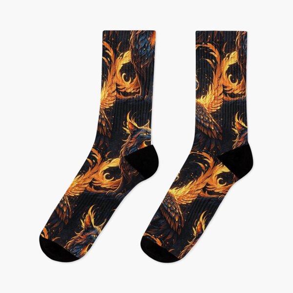 Item preview, Majestic Phoenix Cat with Fiery Wings designed and sold by ByteyCreatives.