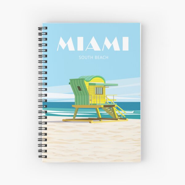 Aperçu de l'œuvre affiche de voyage rétro vintage de Miami South Beach créée et vendue par Arctic frame studio.