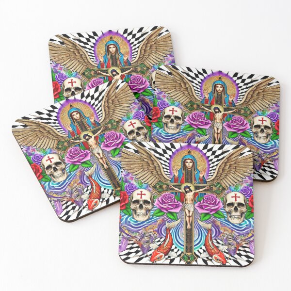 Item preview, Endless Tides of Faith: Intricate Tattoo Masterpiece with Koi Fish and Angel Wings designed and sold by Meta2Physical.
