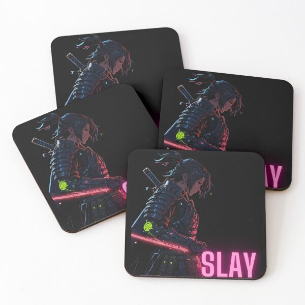 Item preview, Title: Neon Samurai Slay - Futuristic Warrior  designed and sold by DaanyaalHussain.