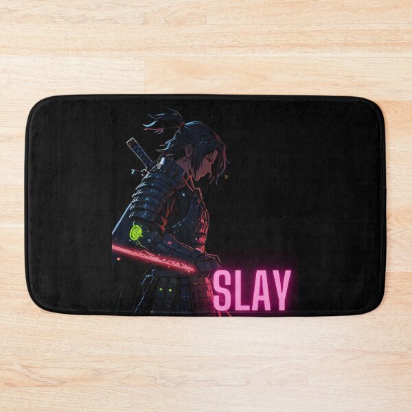 Item preview, Title: Neon Samurai Slay - Futuristic Warrior  designed and sold by DaanyaalHussain.