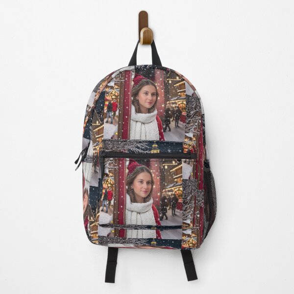 Item preview, Girl shopping in Christmas market designed and sold by Jennifer Morcom.