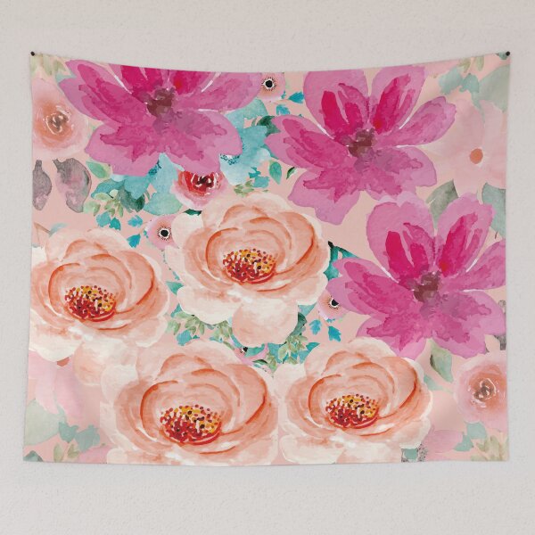 Item preview, “Digital printing of flowers in pink and violet tones, ideal for giving life to any environment” designed and sold by FunPrintCraft.