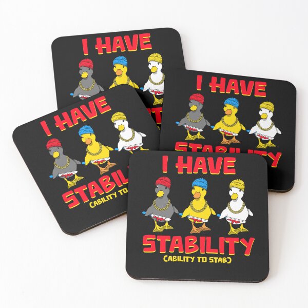 Item preview, Funny Novelty I Have Stability Ability To Stab Ducks Yellow Black White designed and sold by BBBLClo.