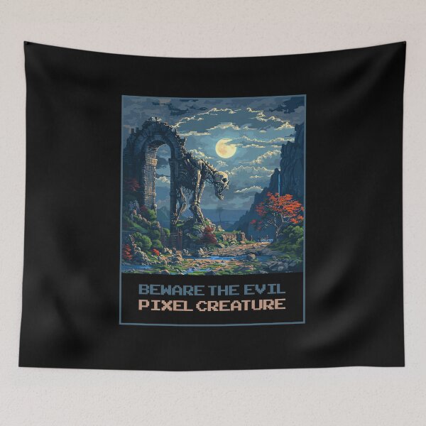 Item preview, Beware The Evil Pixel Creature designed and sold by MagicAxe.