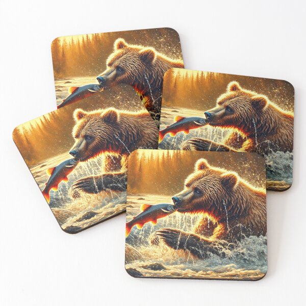 Item preview, Bear Catching Fish in the River designed and sold by takeng07.