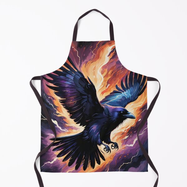 Item preview, Raven in Flight - Ink Illustration designed and sold by ByteyCreatives.