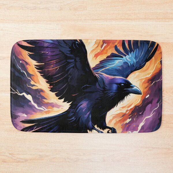 Item preview, Raven in Flight - Ink Illustration  designed and sold by ByteyCreatives.