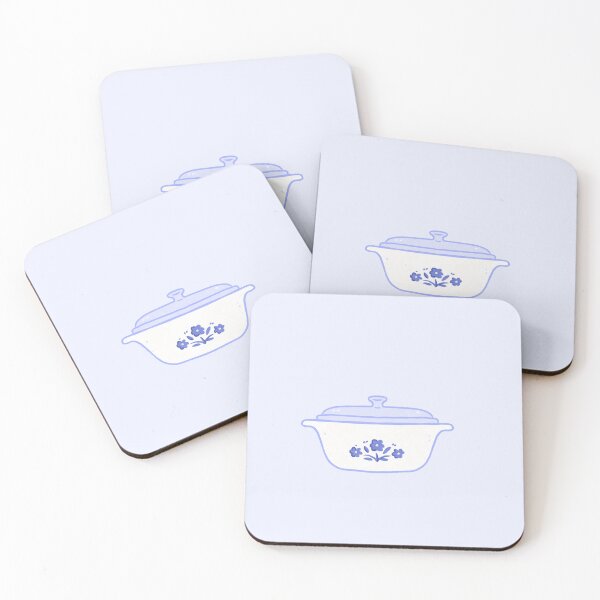 Item preview, Cooking dish with blue flowers corning ware inspired  designed and sold by rizdrawings.