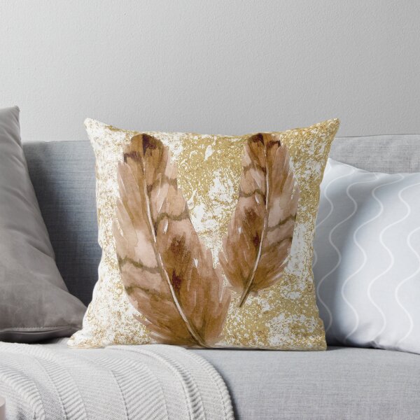 Item preview, «Digital Prints: Abstract Feathers in Brown Tones for a Boho Style Home» designed and sold by FunPrintCraft.