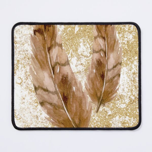 Item preview, «Digital Prints: Abstract Feathers in Brown Tones for a Boho Style Home» designed and sold by FunPrintCraft.