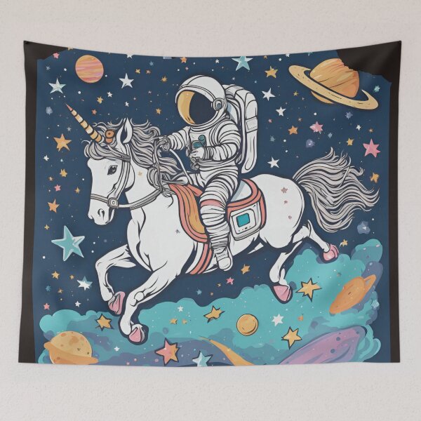 Item preview, astronaut riding a unicorn in outer space designed and sold by All-About-Life.