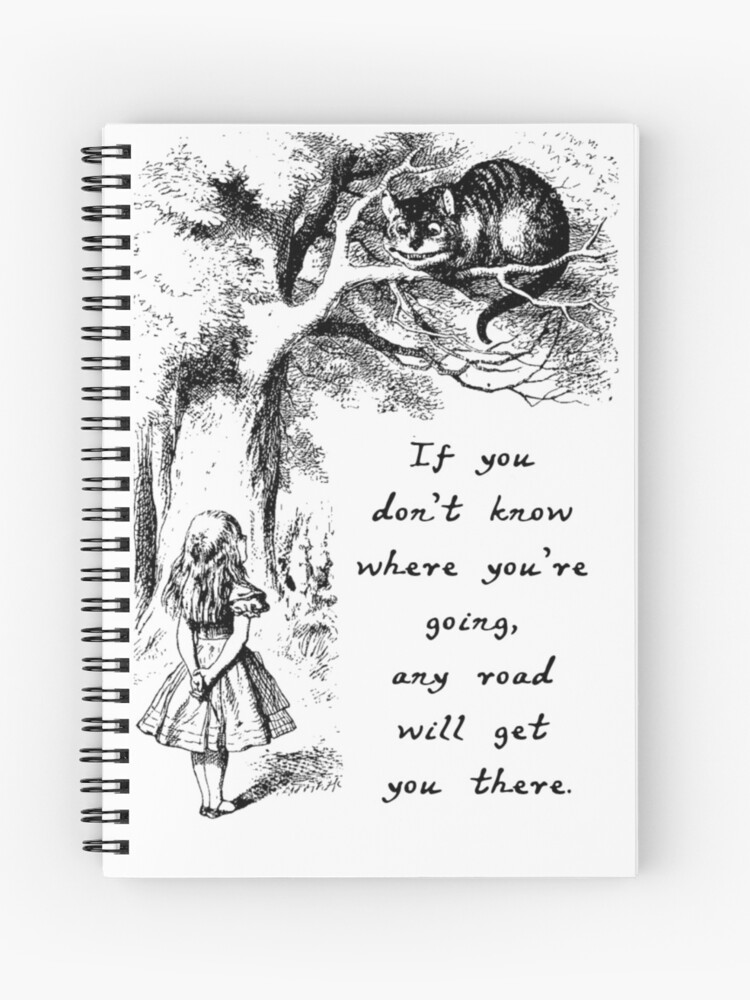 Alice In Wonderland Cheshire Cat Quote Spiral Notebook By Bramblebox Redbubble