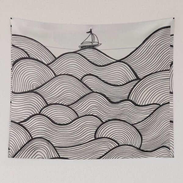 Item preview, Boat on Waves designed and sold by syncwithnature.