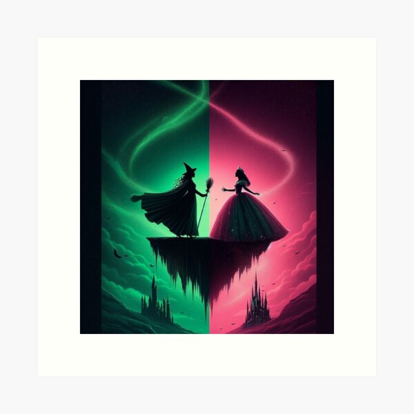 Elphaba & Glinda Wicked the Musical Defying Gravity Art Print