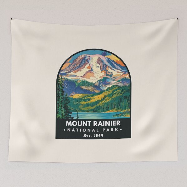 Item preview, Mount Rainier National Park, Vintage travel designed and sold by PinkandP.