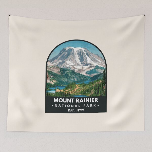 Item preview, Mount Rainier National Park, Vintage travel designed and sold by PinkandP.