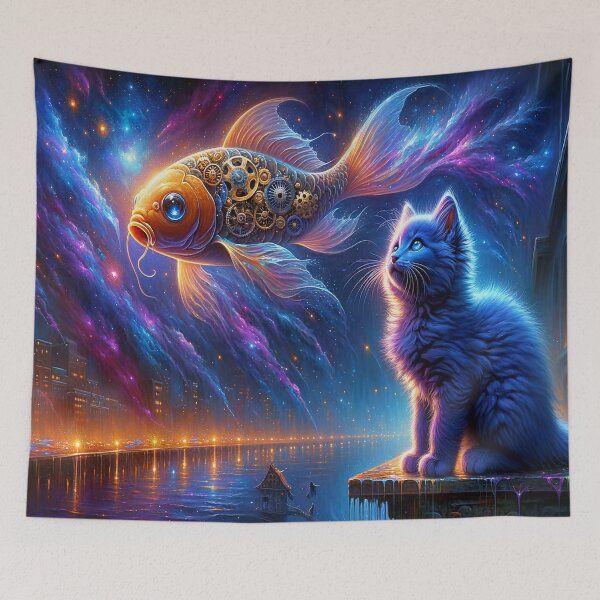 Item preview, Russian Blue and Mechanical Fish designed and sold by M-Y-A-R-T-.