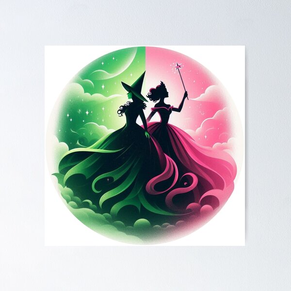 Elphaba & Glinda Wicked the Musical Defying Gravity Poster