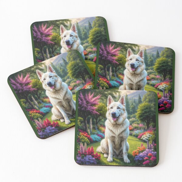 Item preview, Sasha White German Shepherd Dog Art designed and sold by Heart and Soul Studio.