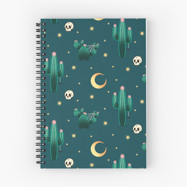 Item preview, Cactus de Halloween sobre fondo verde oscuro y azul designed and sold by Guided by Light Art.