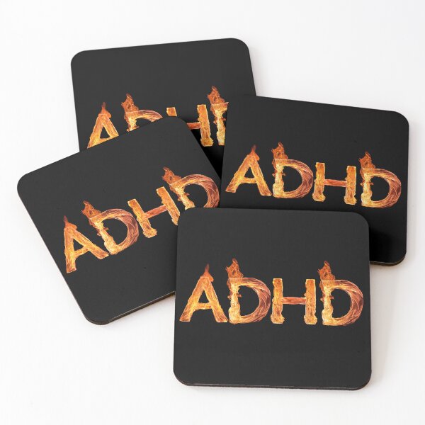 Item preview, On a black background the inscription "ADHD" - living fire. 1 designed and sold by My-fake-places.