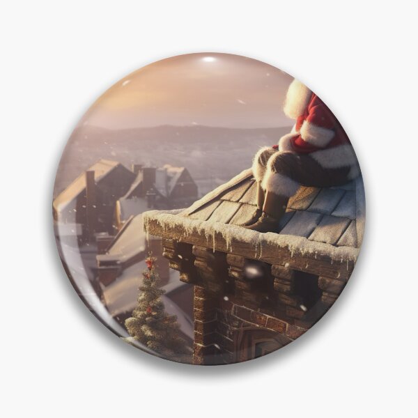 Item preview, Christmas - Santa on Roof designed and sold by KootenayDesigns.
