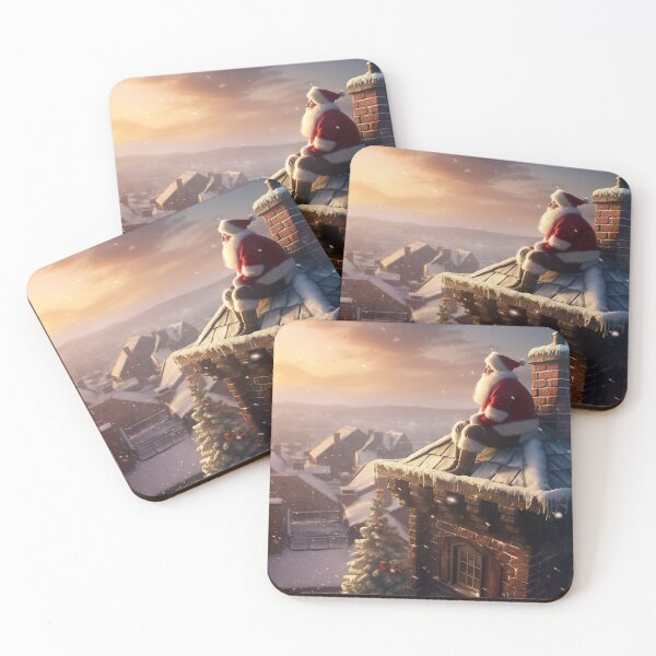 Item preview, Christmas - Santa on Roof designed and sold by KootenayDesigns.