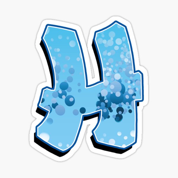 H - bubbles Sticker