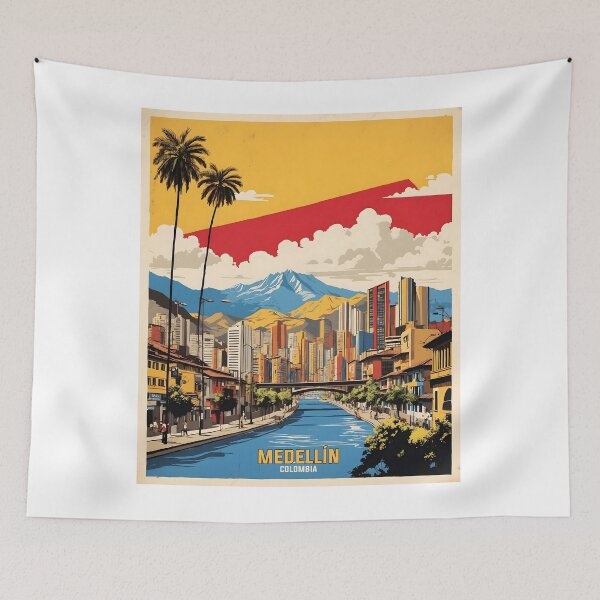 Item preview, Medellin Colombia Retro Vintage Poster Tourism  designed and sold by TravelersGems.