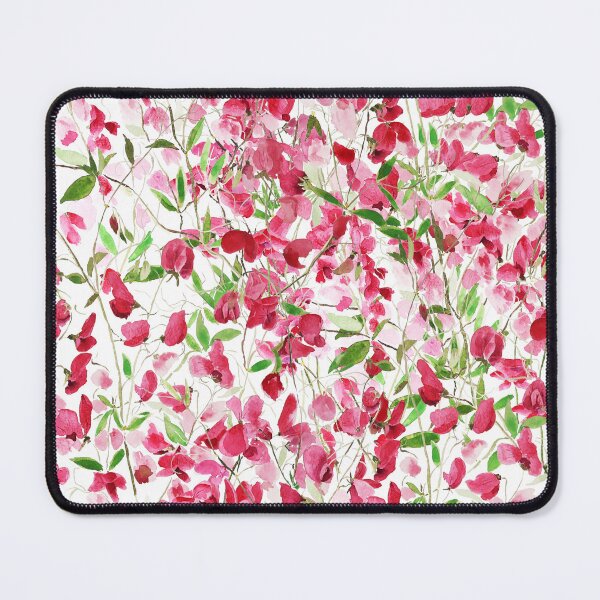Item preview, hand painted magenta pink sweat peas  flowers pattern designed and sold by ColorandColor.