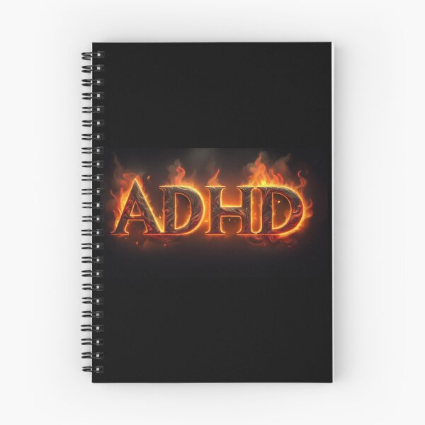 Item preview, On a black background the inscription "ADHD" - living fire. 2 designed and sold by My-fake-places.