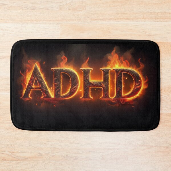 Item preview, On a black background the inscription "ADHD" - living fire. 2 designed and sold by My-fake-places.