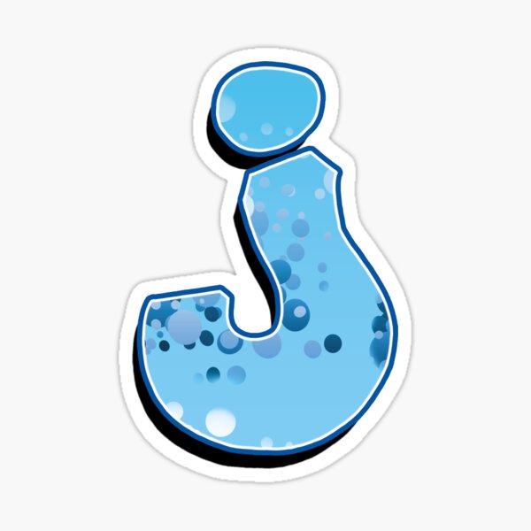 J - bubbles Sticker